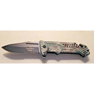 Snake Eye Tactical Camo G10 Handles 2 Tone 440 Stainless Steel Blade